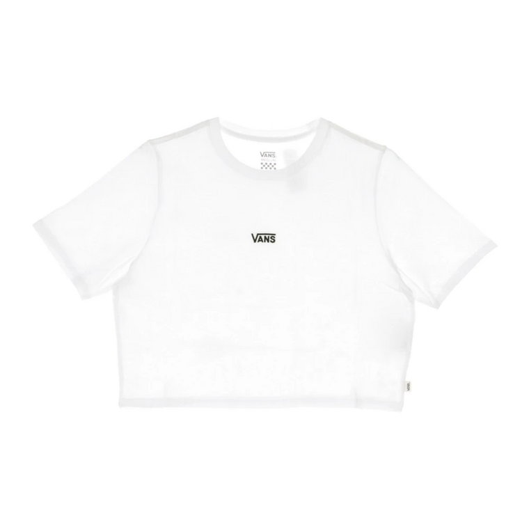 Biała Crop Crew Sport T-Shirt Vans