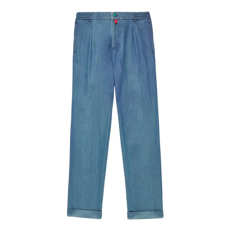 Spodnie dżinsowe w luźnym fasonie w kolorze niebieskim Kiton