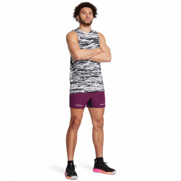 Męskie spodenki treningowe Under Armour Project Rock Ultimate 5" Short - fioletowe