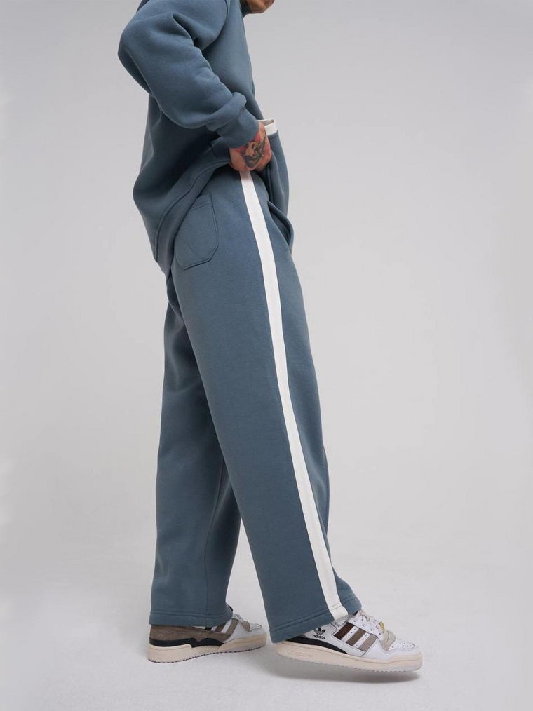 Spodnie Dresowe Męskie Niebieskie / Białe Machinist Strip