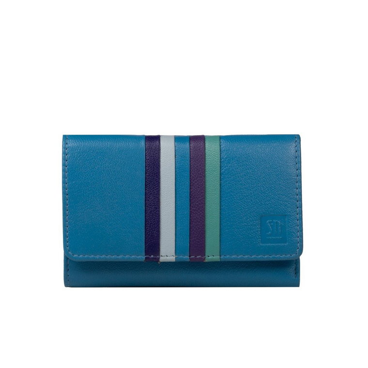 niebieski portfel skórzany