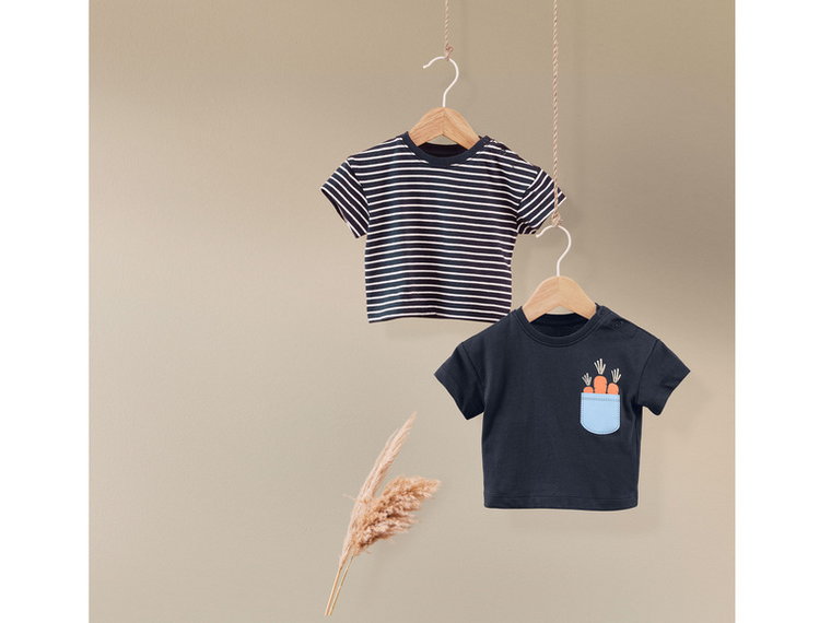 lupilu T-shirty niemowlęce z bawełny organicznej, 2 sztuki