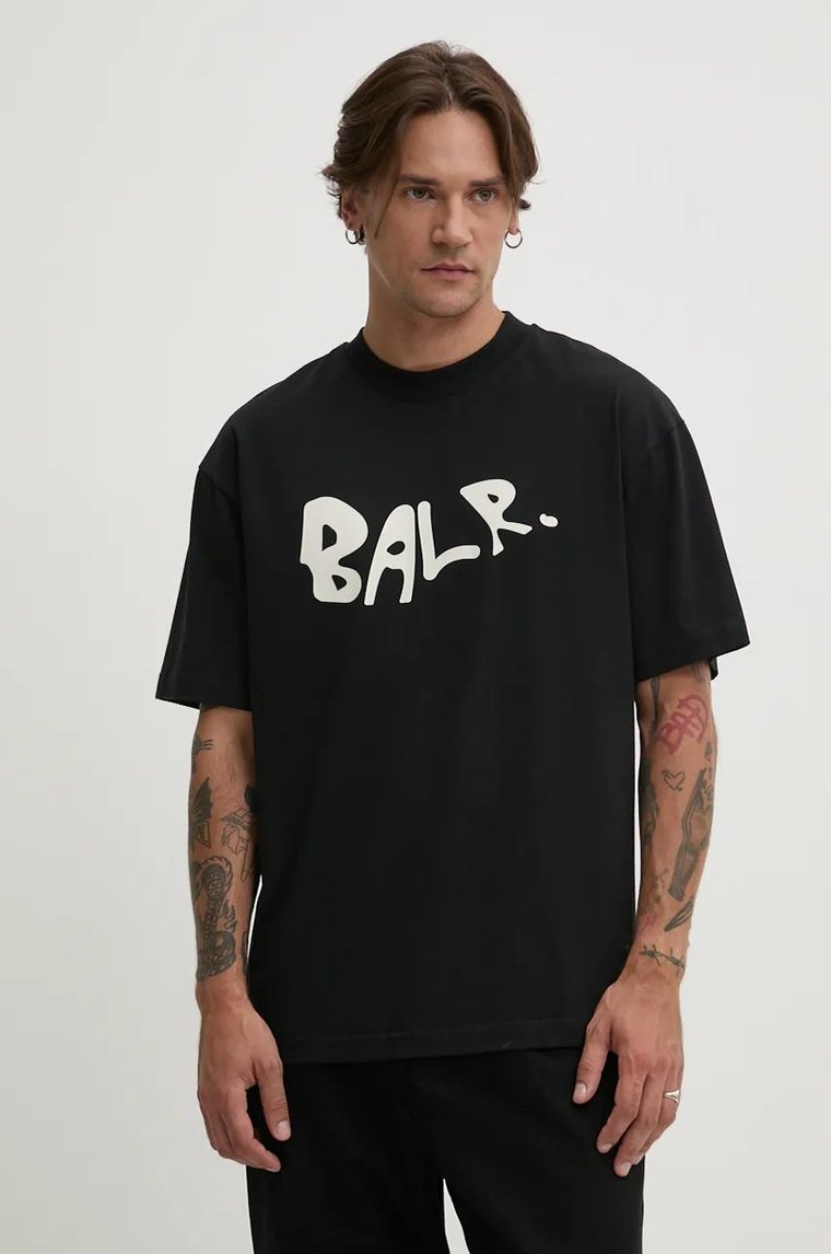 BALR. t-shirt bawełniany Game of the Gods męski kolor czarny z nadrukiem B1112 1269