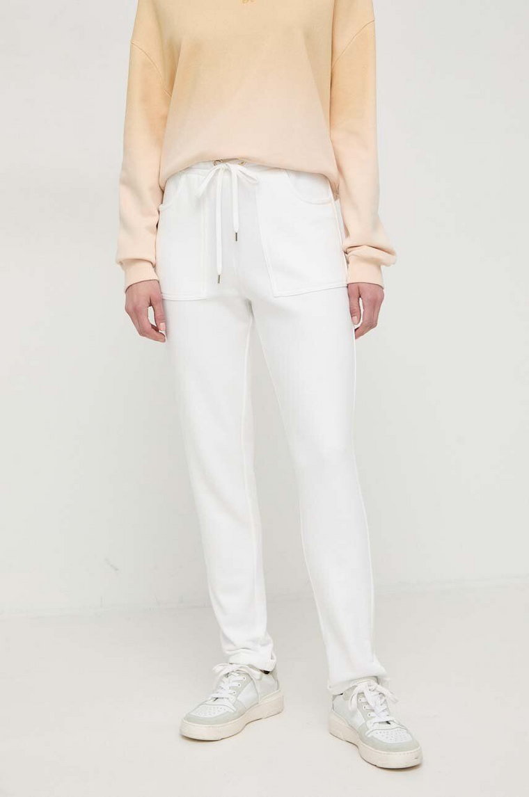 Luisa Spagnoli spodnie dresowe kolor beżowy gładkie