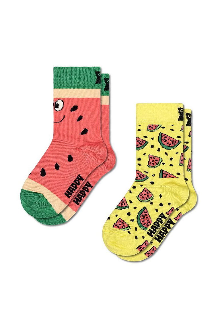 Happy Socks skarpetki dziecięce Kids Melon Socks 2-pack kolor żółty