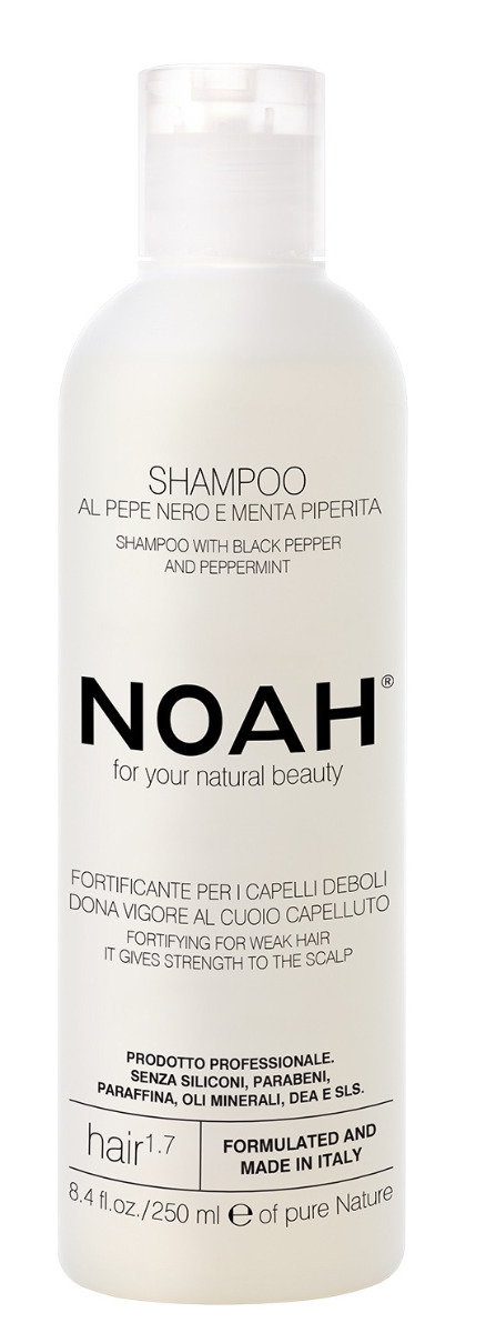 Noah - Szampon do włosów cienkich z czarnym pieprzem i miętą pieprzową 250 ml