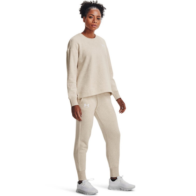 Damskie spodnie dresowe UNDER ARMOUR Rival Fleece Joggers - kremowe/ecru