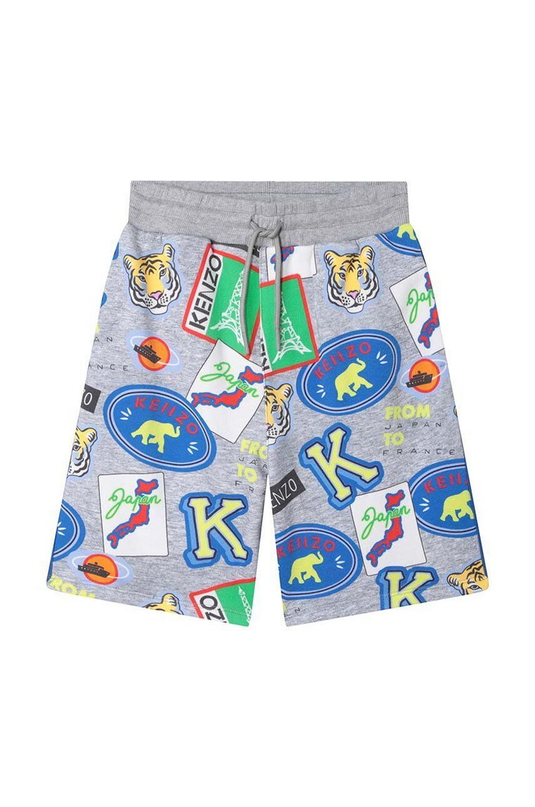 Kenzo Kids szorty bawełniane dziecięce kolor szary