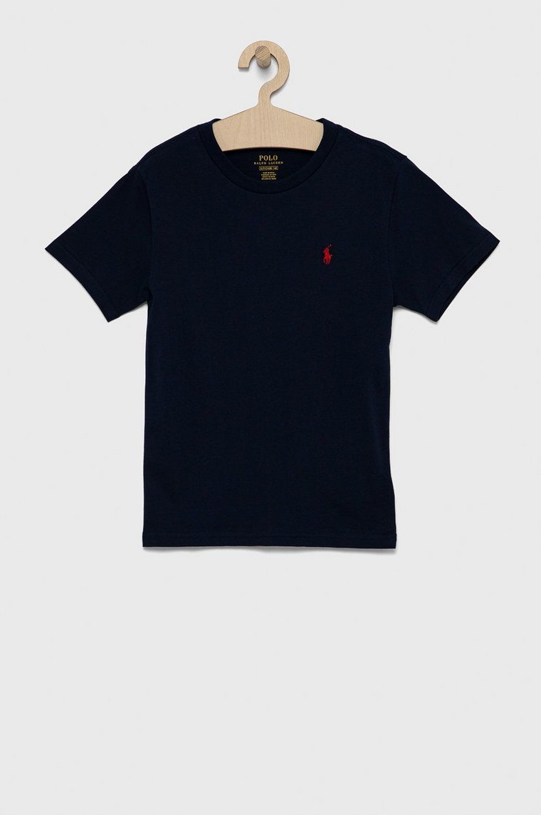 Polo Ralph Lauren T-shirt bawełniany dziecięcy 323832904037 kolor granatowy gładki