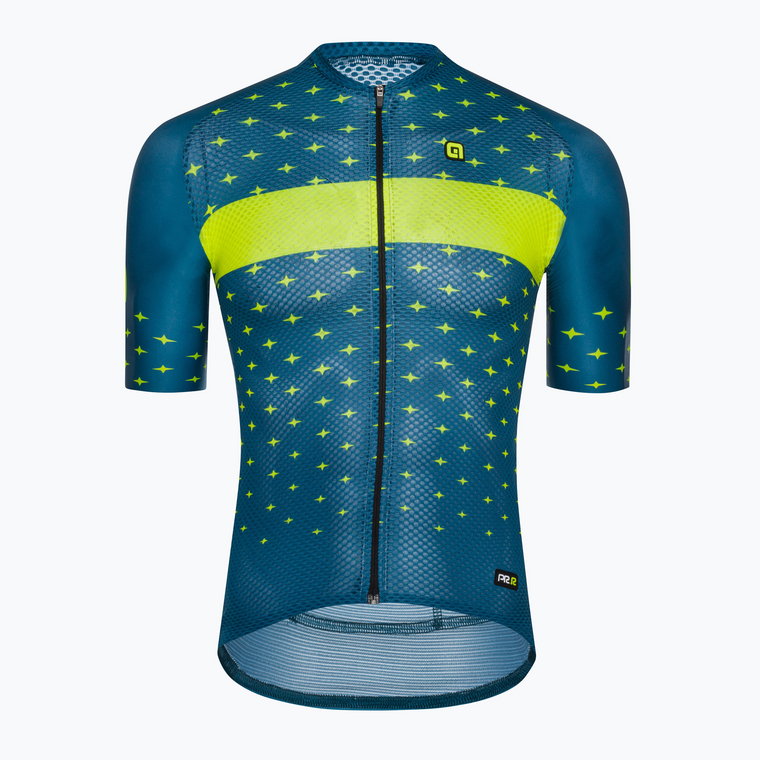 Koszulka rowerowa męska Alé Maglia MC Stars petrol fluo yellow