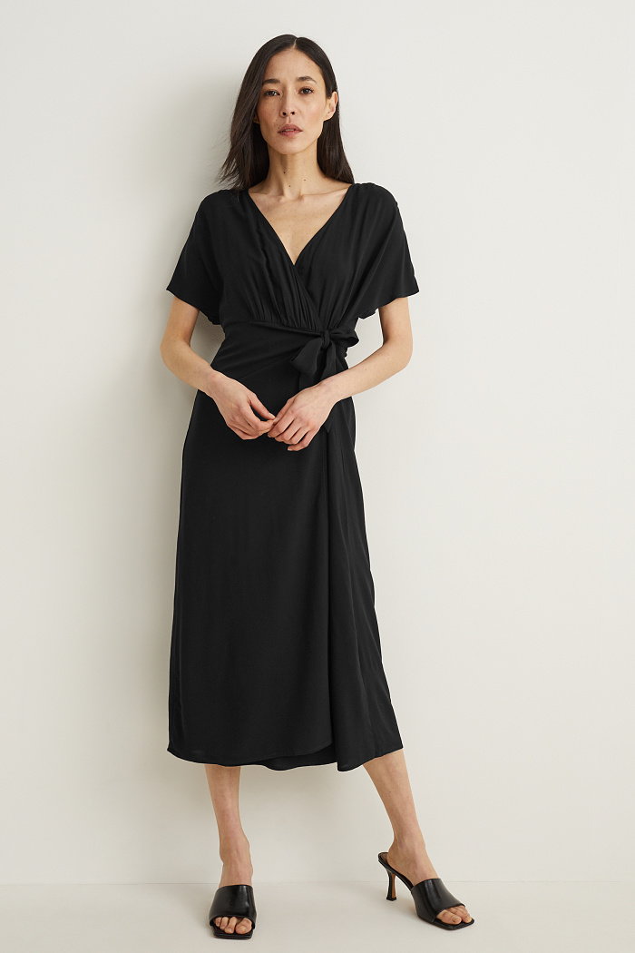 C&A Sukienka w stylu kopertowym, Czarny, Rozmiar: 34