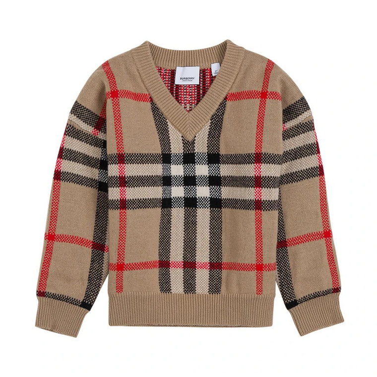 Wygodny Sweter z Kaszmiru w Wzór Vintage Check Burberry