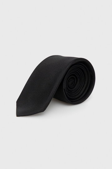 Seidensticker krawat jedwabny kolor czarny