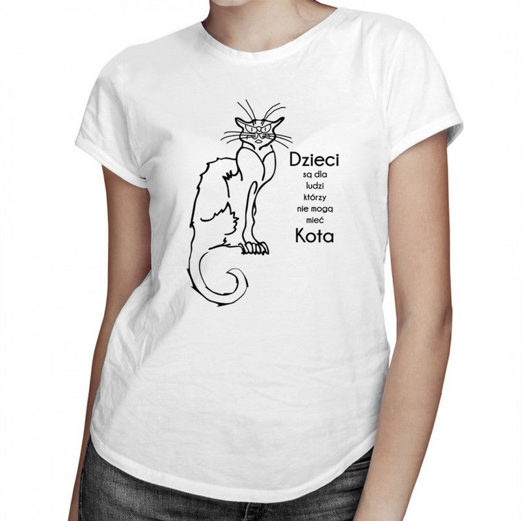 Dzieci są dla ludzi, którzy nie mogą mieć kota - damska koszulka z nadrukiem