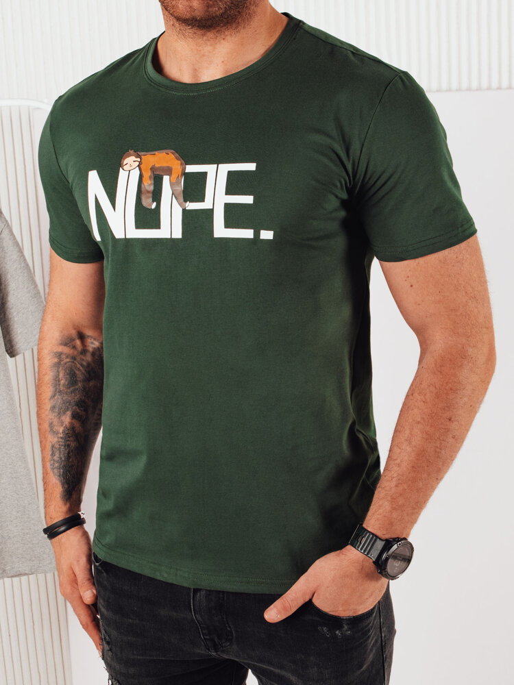 Koszulka męska z nadrukiem zielona Dstreet RX5357