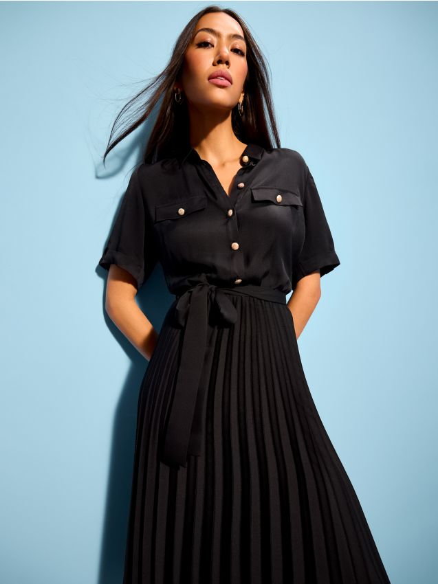 Mohito - Koszulowa sukienka midi - czarny