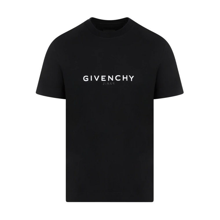 Czarna Bawełniana Koszulka Okrągły Dekolt Givenchy