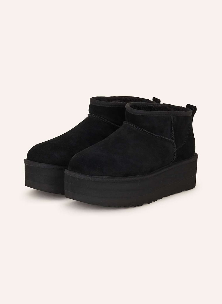 Ugg Botki Na Platformie Classic Ultra Mini Platform schwarz