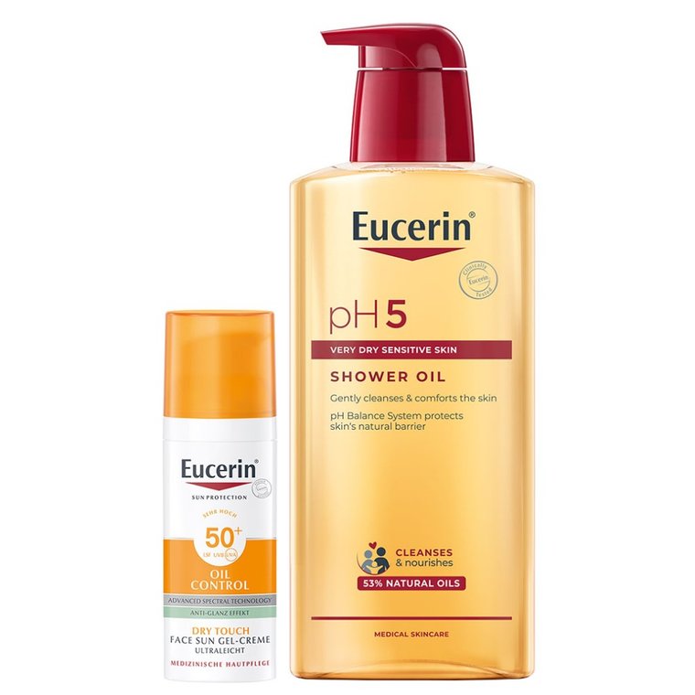 Zestaw Eucerin Oil Control SPF50 + Oil Control SPF50+ Dry Touch Żel-krem ochronny