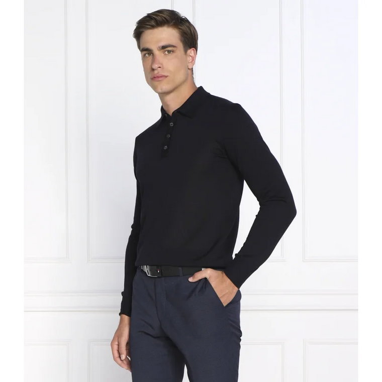 Oscar Jacobson Wełniany sweter Ruben Poloshirt L-S | Slim Fit