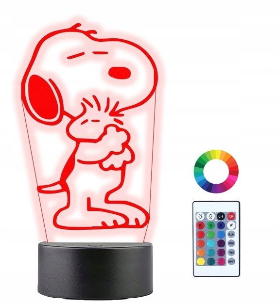 Lampka Nocna 3D Led Piesek Snoopy Grawer Prezent