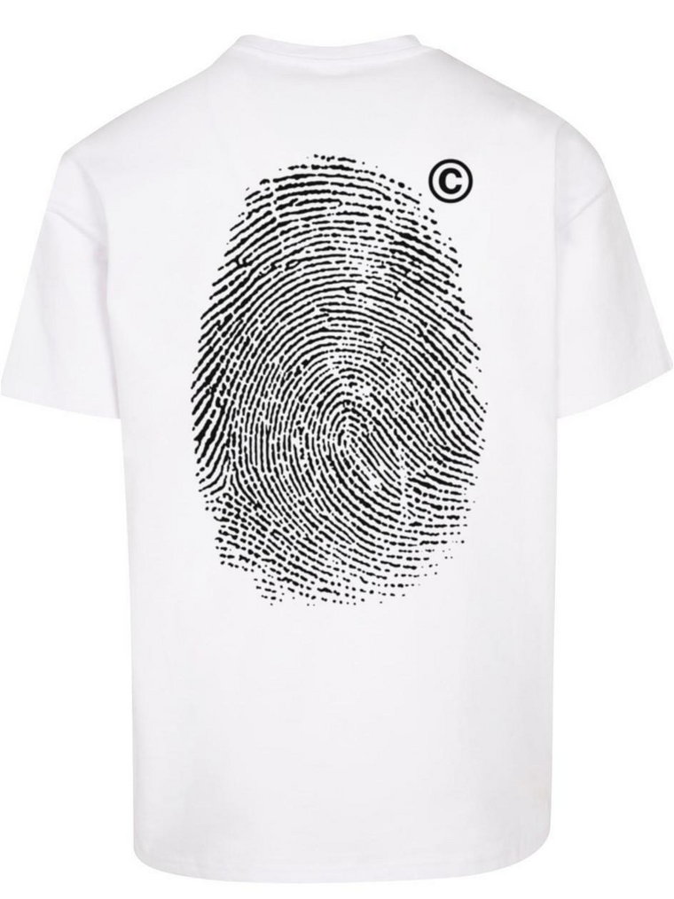 Koszulka Oversize Z Krótkim Rękawem Męska Biała Upscale MT2546 Fingerprint