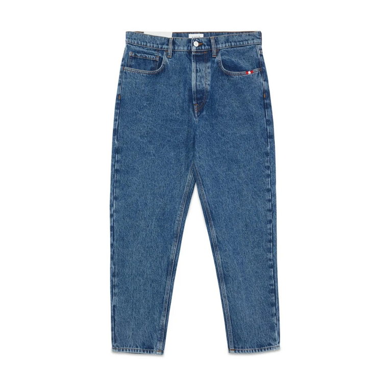 Stone Washed Denim Spodnie w stylu marchewki Amish