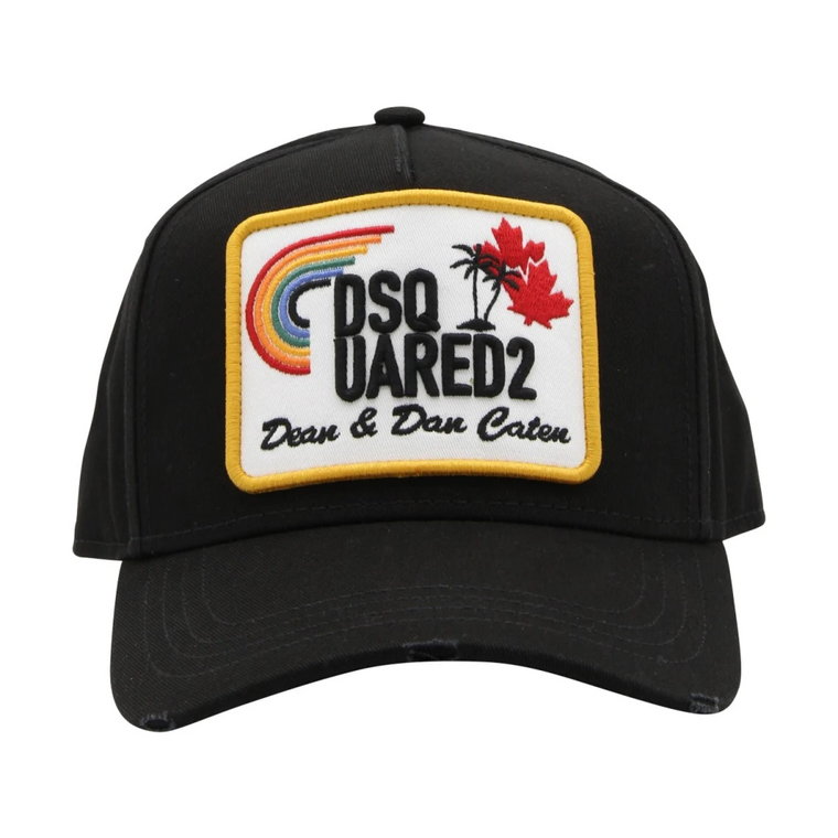 Czarna stylowa czapka męska Dsquared2