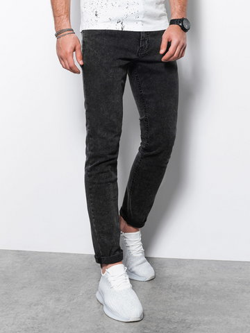 Spodnie męskie jeansowe SKINNY FIT - czarne V6 P1062 - S