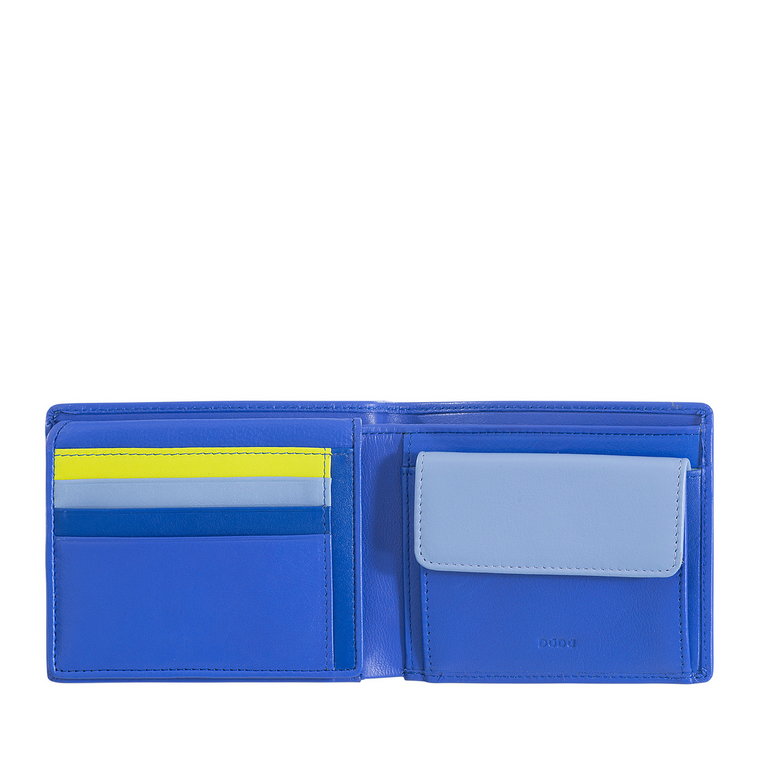 DUDU Męski portfel RFID wielokolorowy klasyczny z miękkiej skóry z portmonetką na monety