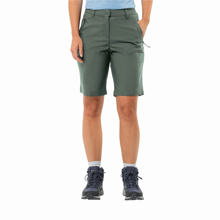 Damskie spodenki softshellowe Jack Wolfskin ACTIVE TRACK SHORTS W hedge green - 34