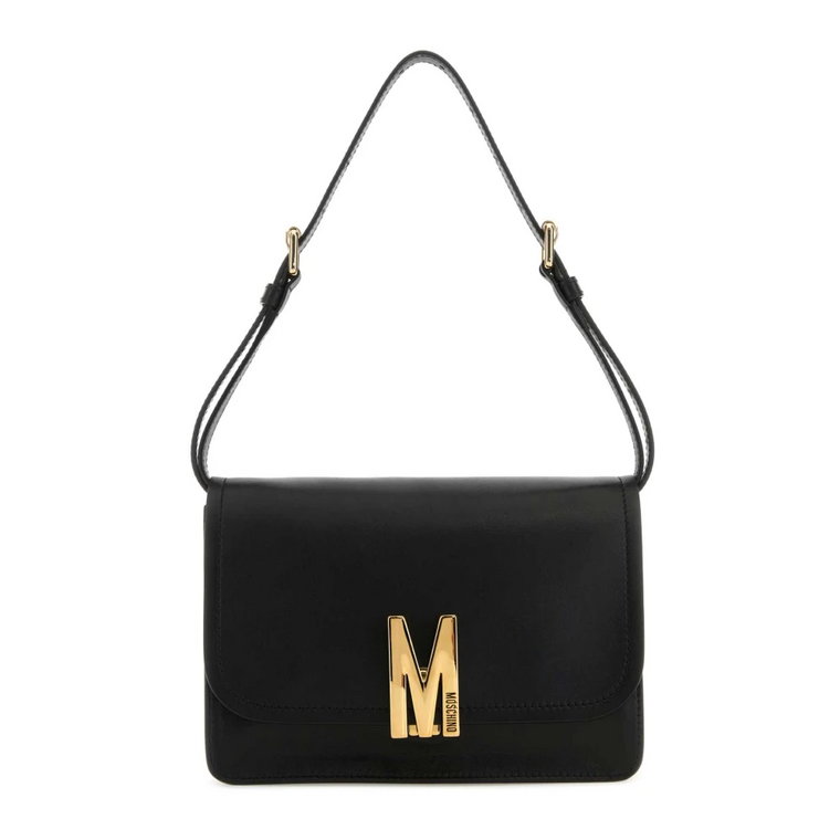 Czarna skórzana torba M Bag na ramię Moschino