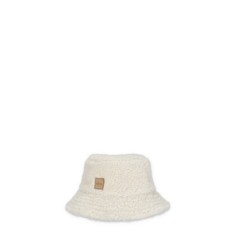 Ivory Teddy Bucket Hat z Logo Patch A.p.c.