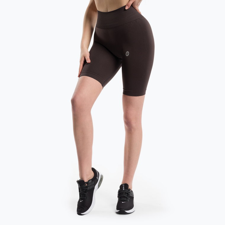 Spodenki treningowe damskie Gym Glamour Flexible brownie