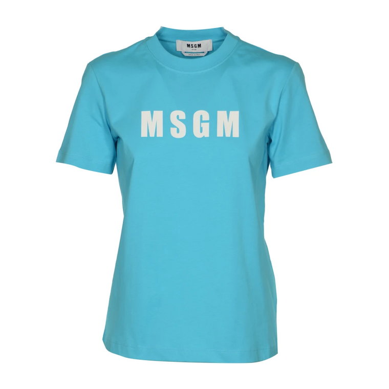 Niebieskie T-shirty i Pola Msgm