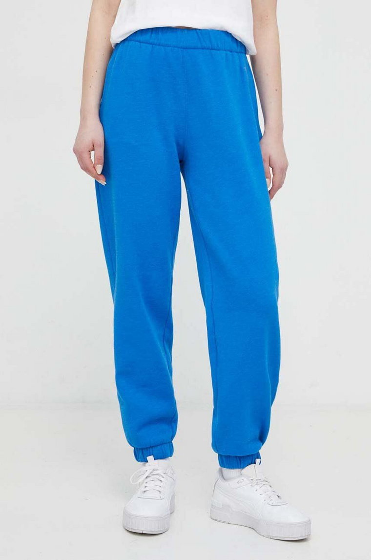 Hollister Co. spodnie dresowe kolor niebieski gładkie