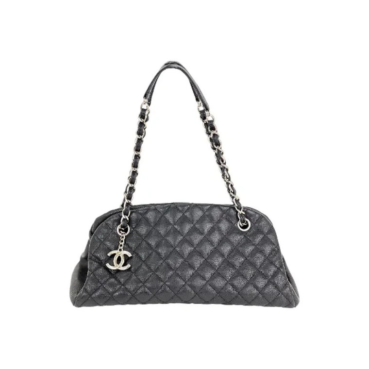 Autentyczna czarna torba na ramię Chanel z pikowanym wzorem Caviar Chanel Vintage