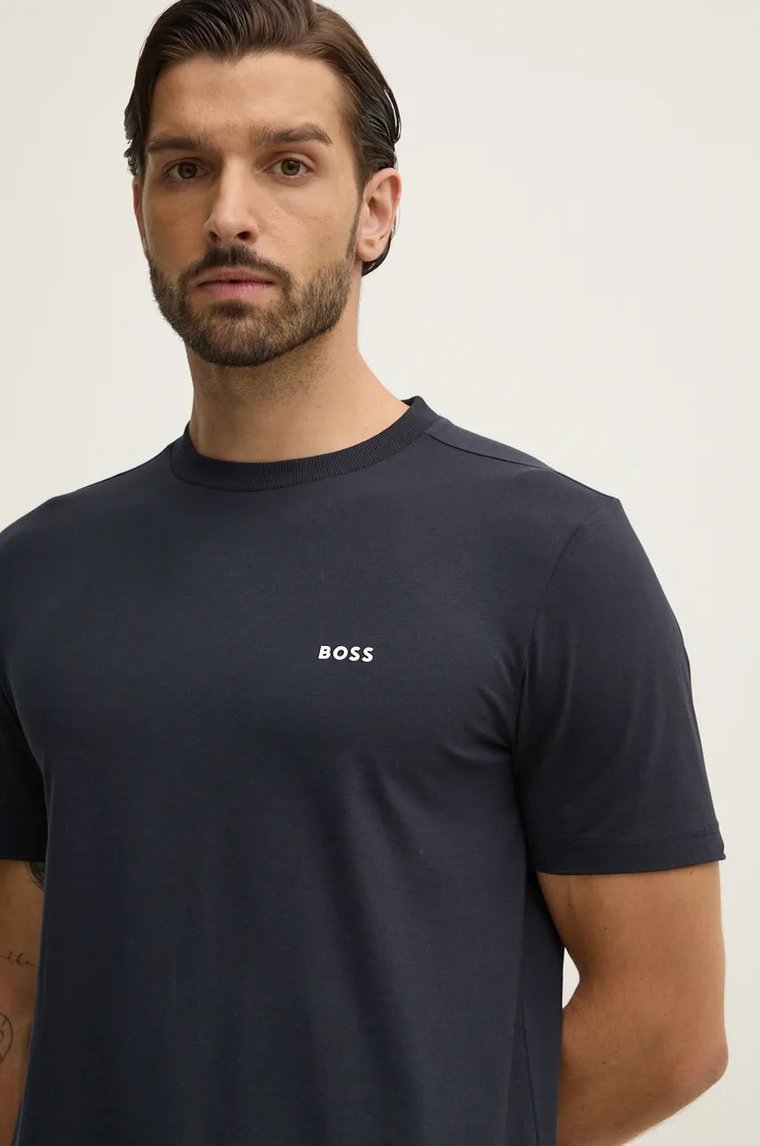 Boss Green t-shirt męski kolor niebieski z nadrukiem 50506373