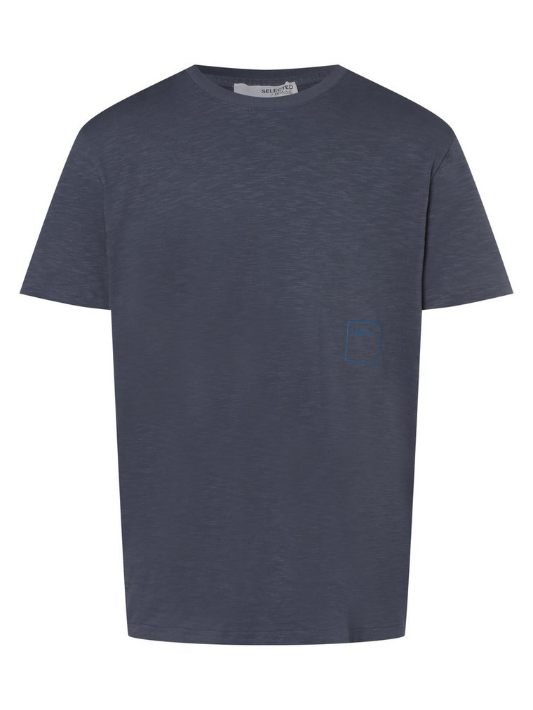 Selected - T-shirt męski  SLHRelaxbo, niebieski