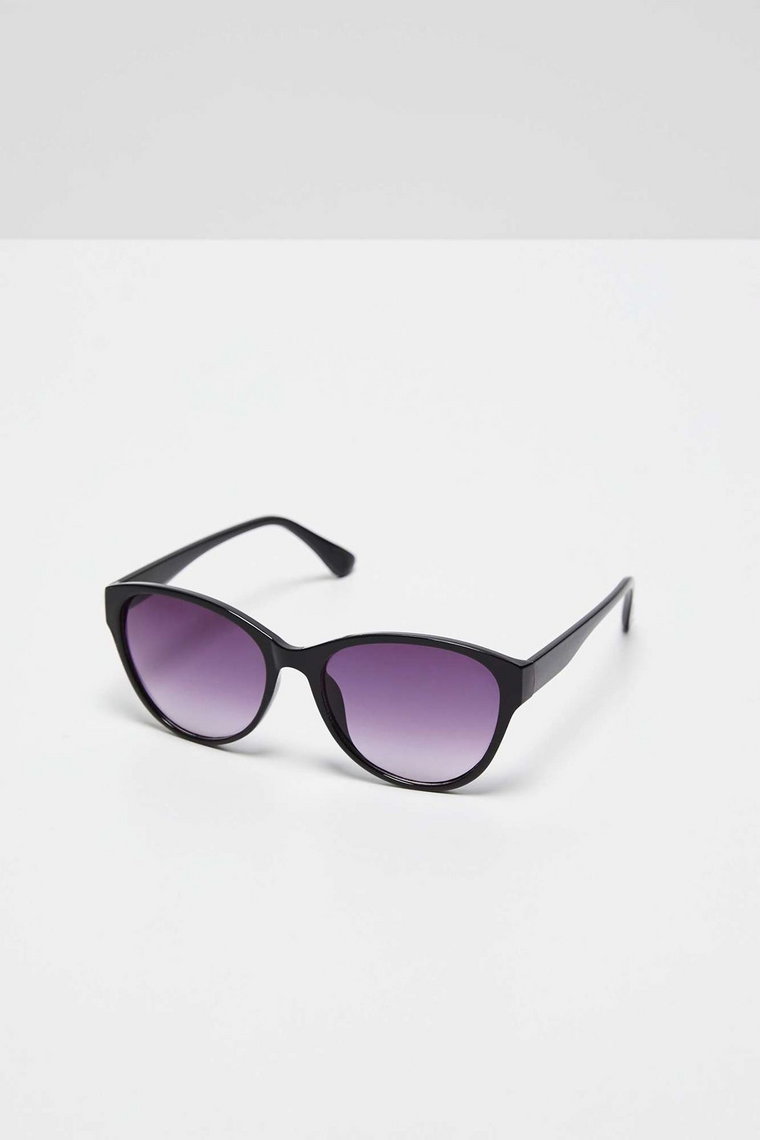 Okulary przeciwsłoneczne z zaokrąglonymi szkłami - czarne