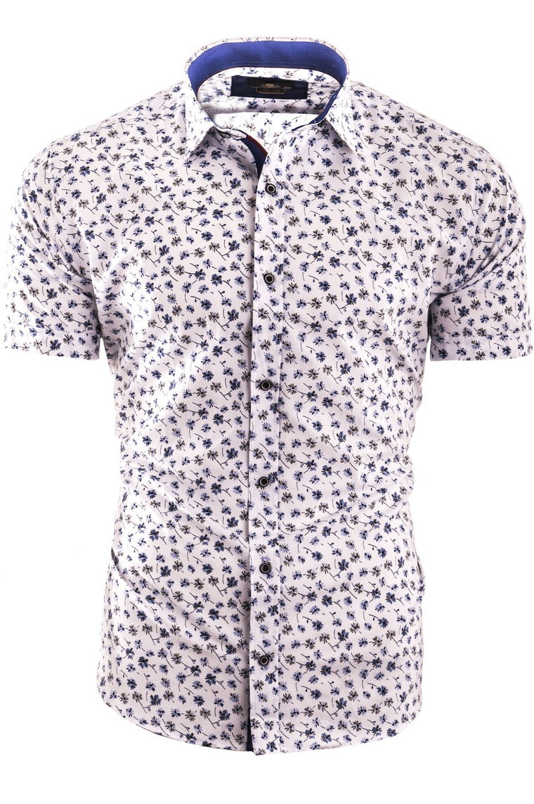 Koszula męska z krótkim rękawem RS051 - Indigo