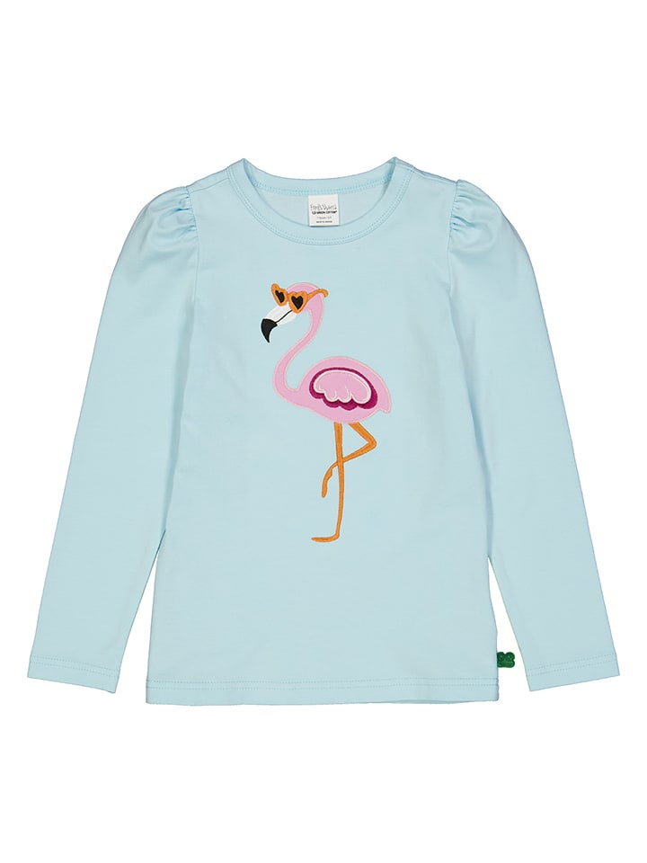 Freds World by GREEN COTTON Koszulka "Hello flamingo" w kolorze błękitnym