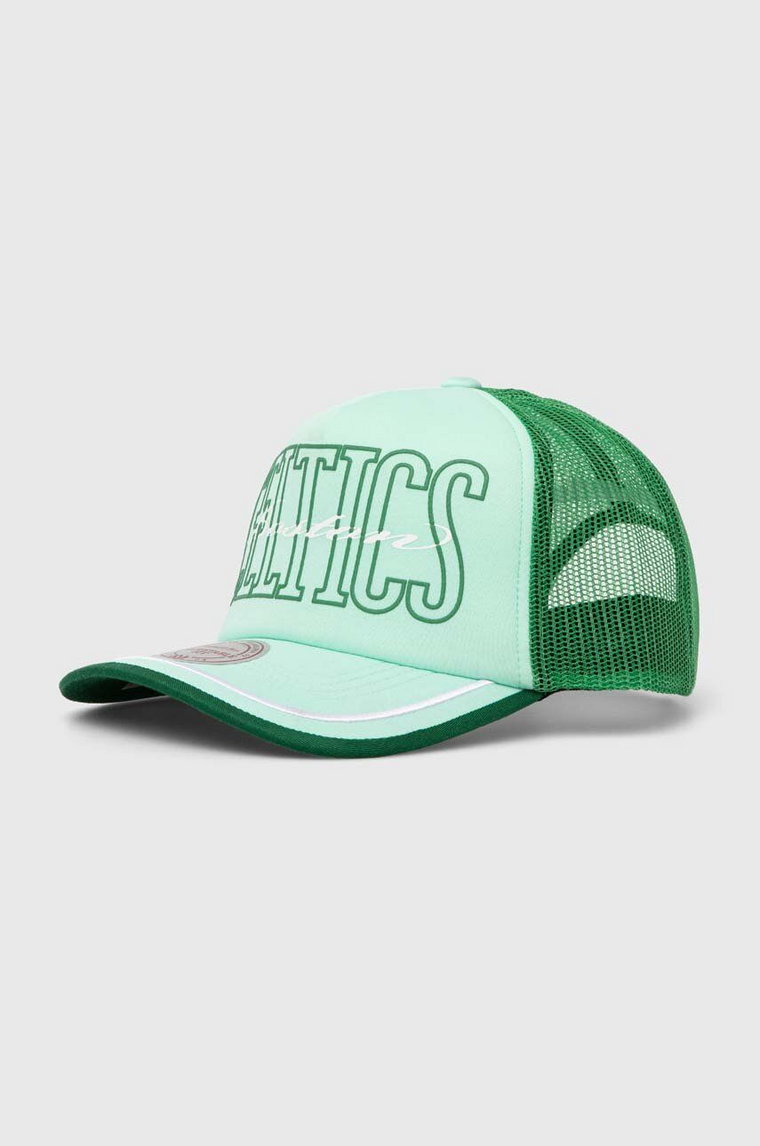 Mitchell&Ness czapka z daszkiem Boston Celtics kolor zielony wzorzysta HHSS7656-BCEYYPPPGREN