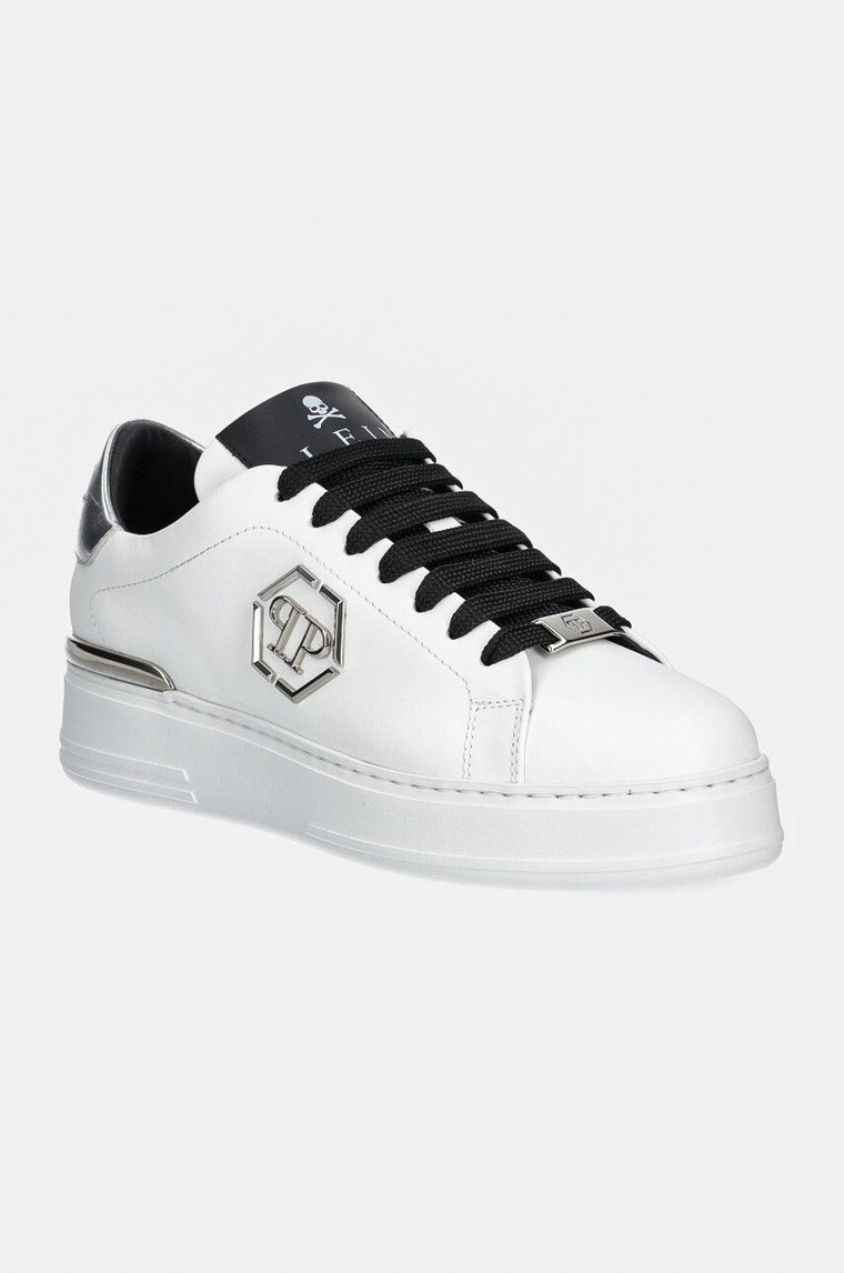 Philipp Plein sneakersy skórzane Nappa Lo-Top Hexagon kolor biały USC0676 PLE075N 02