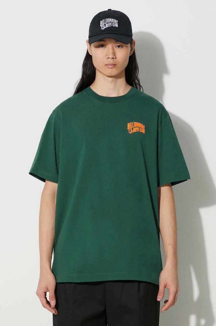 Billionaire Boys Club t-shirt bawełniany Small Arch Logo kolor zielony z nadrukiem