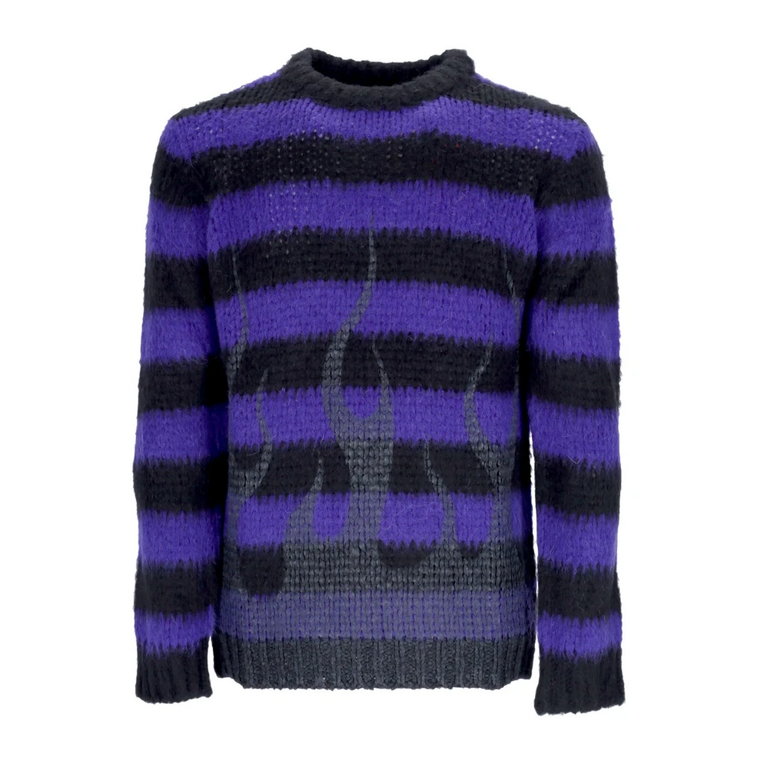 Czarny Sweter z Płomieniami - Kolekcja Streetwear Vision OF Super