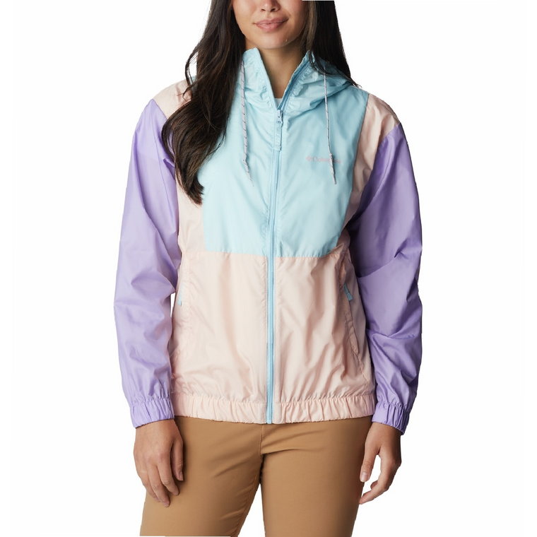 Kurtka wiatrówka damska Columbia Lily Basin Jacket spring blue/frosted purple/peach blssm - XS