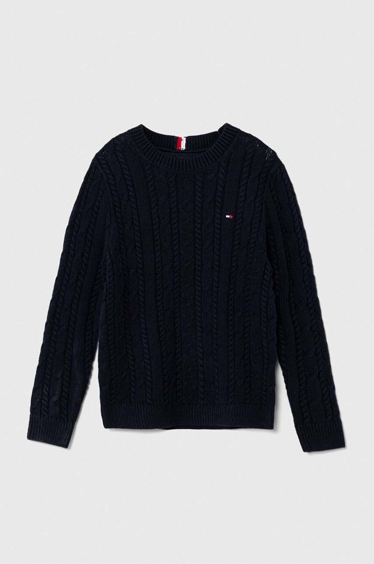 Tommy Hilfiger sweter dziecięcy kolor granatowy