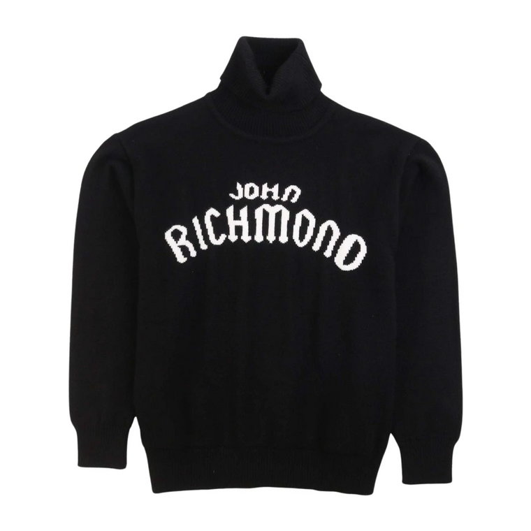 Sweter z logo i wysokim kołnierzem John Richmond