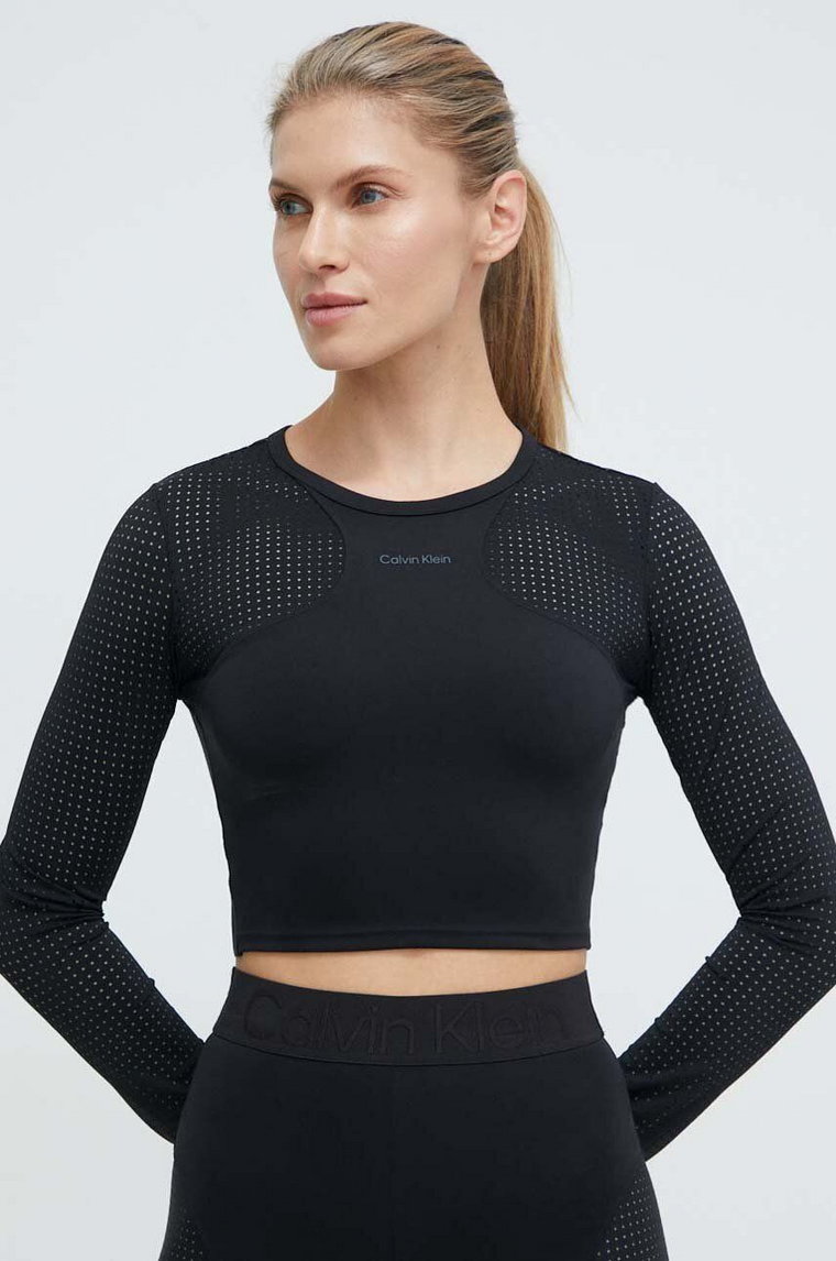 Calvin Klein Performance longsleeve treningowy kolor czarny